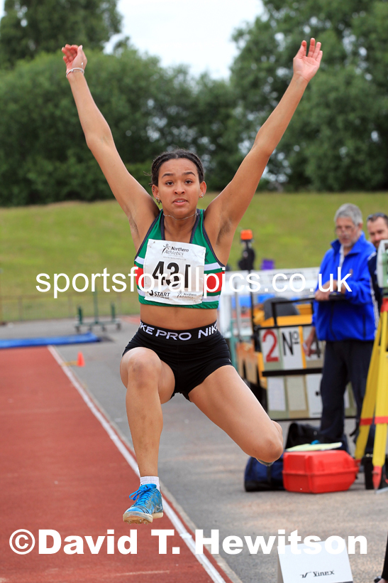Womens under-20s long jumps, 2022 Northern Senior and Under-20 Champs., Wavertree Athletics Centre, Liverpool. Photo: David T. Hewitson/Sports for All Pics